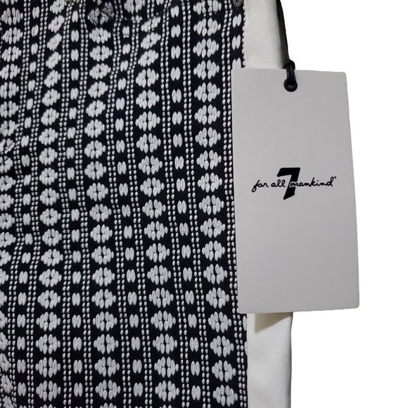 NWT 7 For All Mankind Pieced Jacquard Skinny Jeans White Stripe Geo Size 25 - Picture 4 of 10